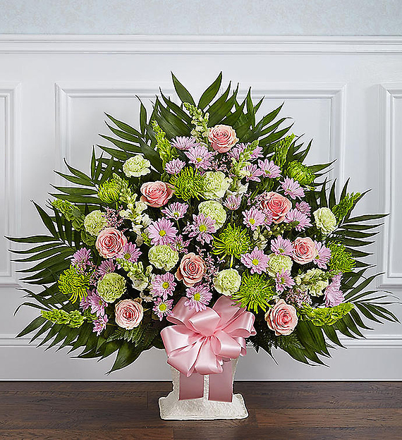 Heartfelt Tribute&trade; Floor Basket- Pastel