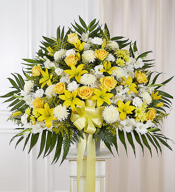 Heartfelt Sympathies&trade; Standing Basket- Yellow