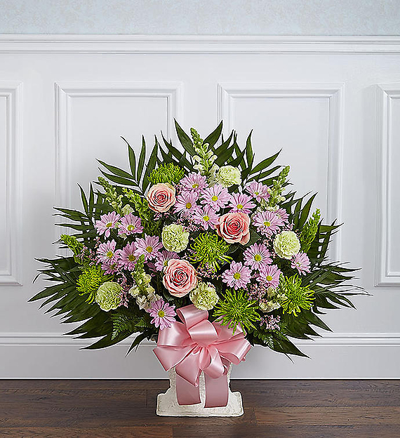 Heartfelt Tribute&trade; Floor Basket- Pastel