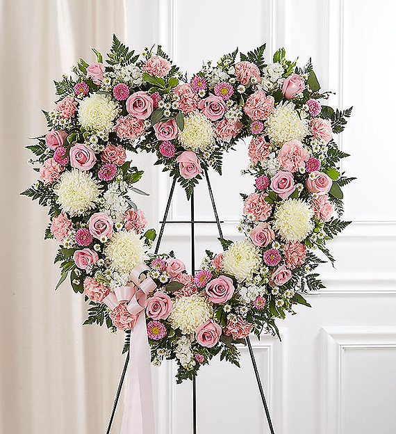 Always Remember&trade; Floral Heart Tribute- Pink